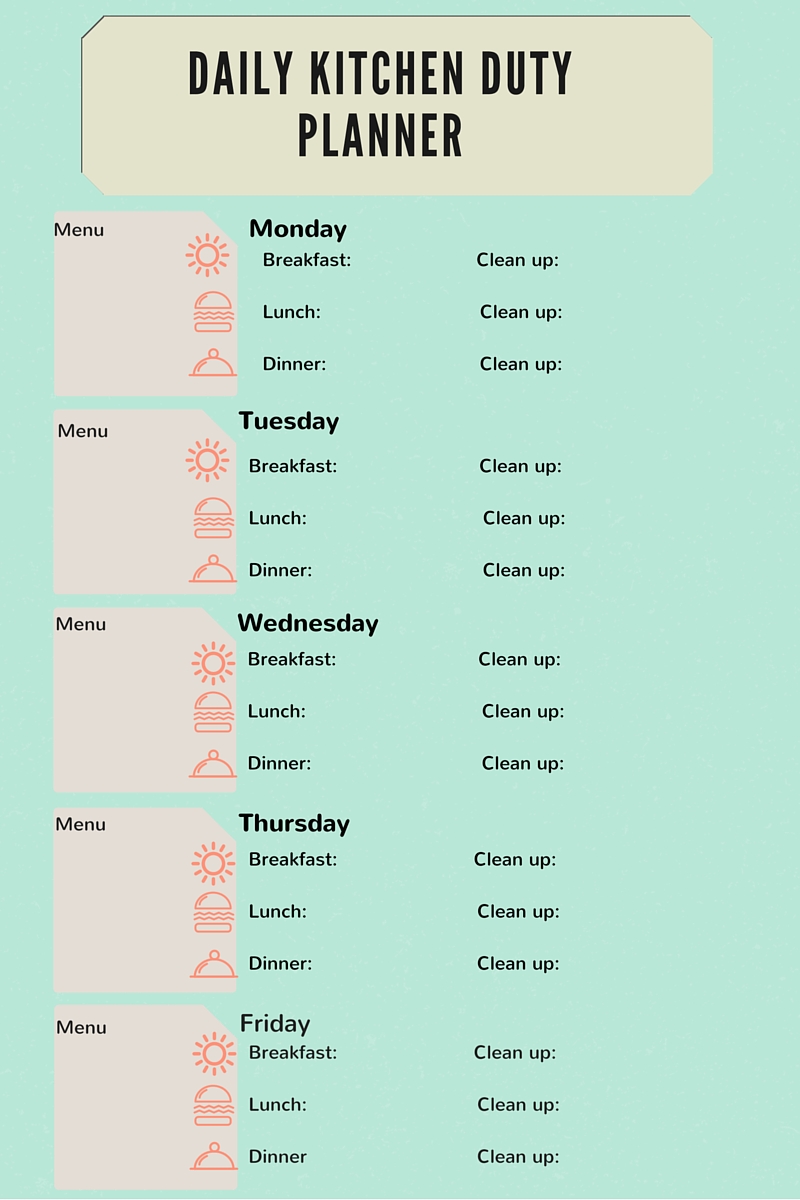 Meal Planner Printable Page 1